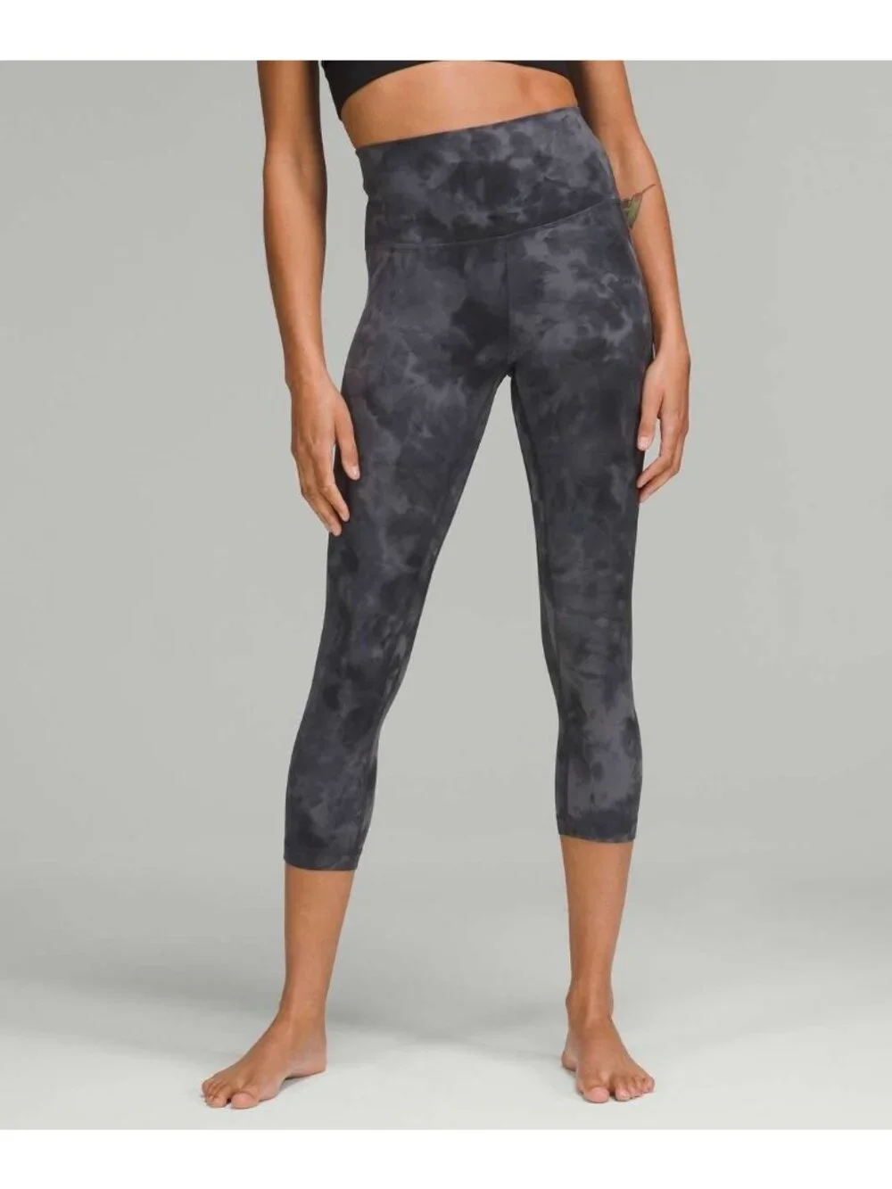Lululemon Align High Rise Crop Legging Size 6 Diamond Dye Pitch Grey Graphite